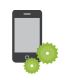 Phone & Gears Icon Phone & Gears Icon